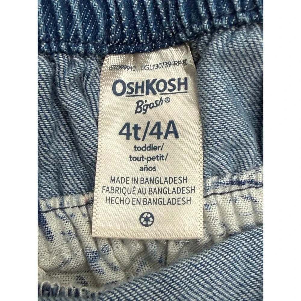 NWT OshKosh B'gosh Girls Paisley Denim Flutter Sleeve Dress 4T